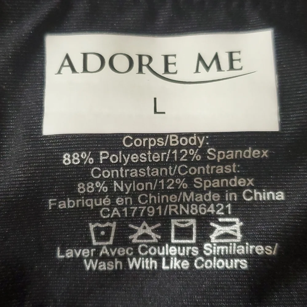 Adore Me leggings black teal mesh Size Large